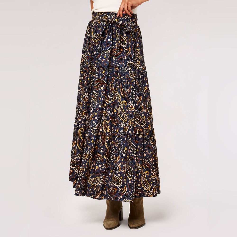 Paisley Skirt With Tie